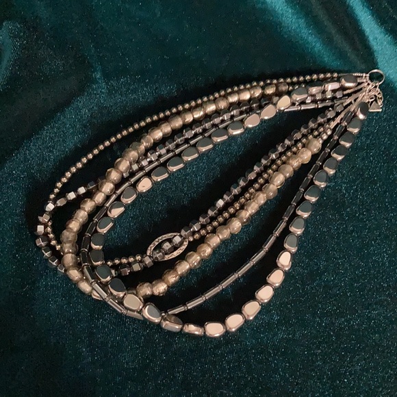 Silpada Hematite and glass beads 5 strand necklace - Picture 2 of 5